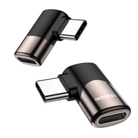 MOGOOD 90 Degree USB C Male to USB C Female Adapter (2 Pack), Type-C Connecter USB C 3.1/40Gbps PD 100W Fast Charge Extender for Steam Deck accessories Notebook,PC,Tablet,Galaxy S22