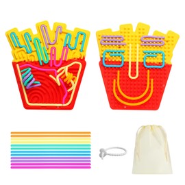 MAXLOVIN Fidget Toys: Sensory Activity Board for Stress Relief, Anxiety, ADHD & Calm Down, Autism Sensory Toy for Kids 3+ & Adults, Fidget Pads with Portable Travel Bag,Buckle & 12 Strings