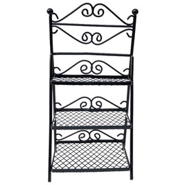 Alasum Dollhouse Plant Stand Metal Mini Flower Rack Model 1:12 Scale Bookshelf for Miniature Dollhouse Accessories Tiny House Decorations Photo Props, 13.50X4.20X3.00CM, Black