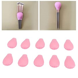 10 Fundas de Brocha de Sombra de Ojos, Cubierta de Brocha de Maquillaje de Viaje de Silicona