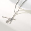 OHAYOO Crucifix Pendant Necklace for Men 925 Sterling Silver Jesus