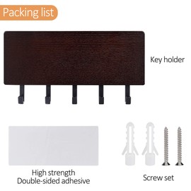 Tunejoy Schlüsselbrett Holz mit Ablage Briefhalter Wandmontage mit 5 Haken Schlüsselhalter Wand für Ordentliche Aufbewahrung von Notizen für Wand Haus Flur