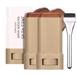 Serum Boosted Skin Tint Balm, Beauty Skin Tint, Foundation Stick Beauty Balm Serum Boosted Skin Tint, Skin Tint for Black Women, Moisturizer for Face, Evens out Skin (#02+#03)