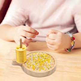 Refein Bead Board, Beading Tray for Bracelet Making, Beading Plate with Braided Wire Holder, Round Bead Organizer Tray DIY Jewelry Making Tray for Bracelets and Necklaces, Portable and Lightweight