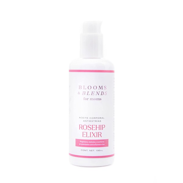 Blooms and Blends for Moms, Rosehip Elixir Aceite corporal antiestrías,