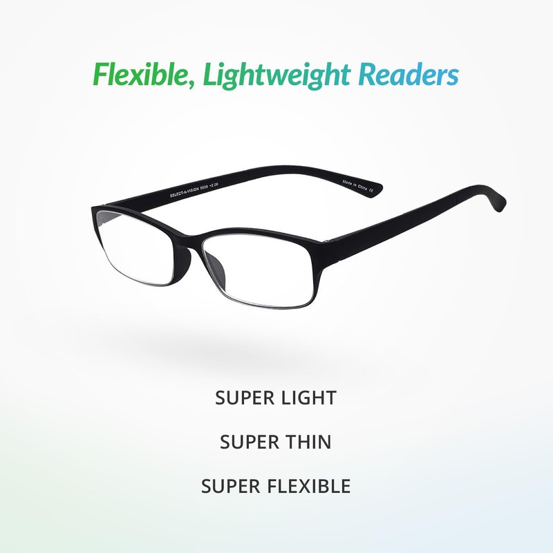 SAV Men’s Flex 2 5028 Reading Glasses - Flexible, Durable,