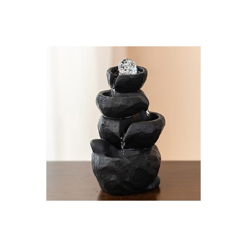 Tabletop Desktop Fountain Waterfall Water Feature Ceramic Indoor Fountain Office