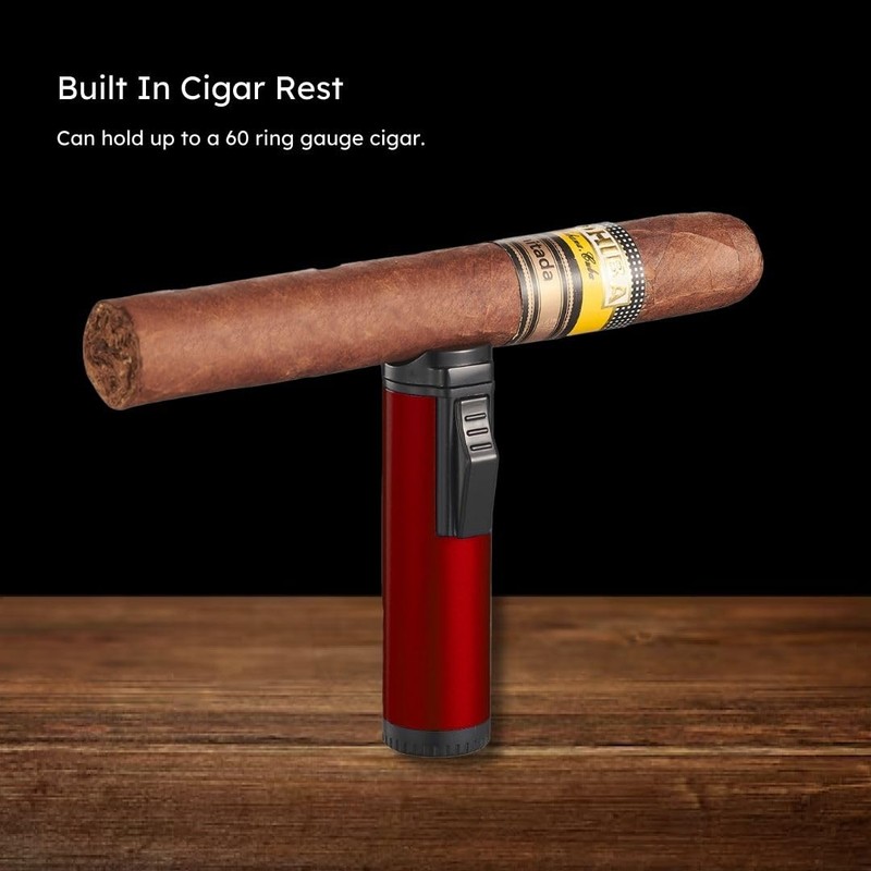 Visol Hades Butane Torch Triple Flame Refillable Gas Lighter, Built