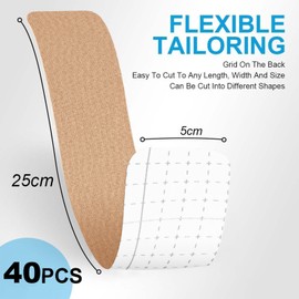 Flintronic 40Pcs Kinesiology Tape, 5cmx25cm Elastic Therapeutic Sports Tape for Muscles and Joints, Sports and Injury Recovery, Waterproof Sports Strapping Tape & Ankle Tape for Netball, Football