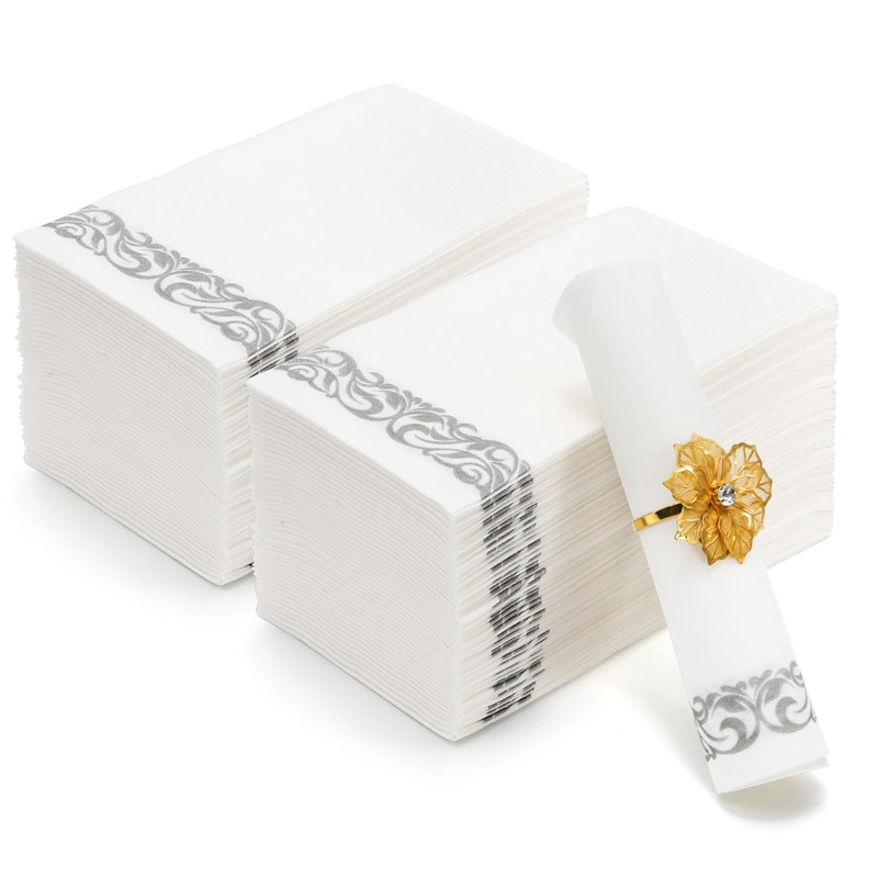 Foraineam 100-Pack Soft Texture Paper Hand Towels Disposable Decorative Paper