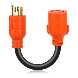 OPL5 NEMA L5-30P Male Plug to L14-30R Female 18 Inch, 4 Prong to 3 Prong Generator Plug Adapter Cord , Generator to House Inlet Box, STW 10 AWG(L5-30P/L14-30R)