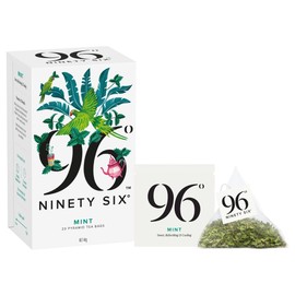 96° Mint Tea – 20 Pyramid Tea Bags, Sweet, Refreshing & Cooling Herbal Tea, Caffeine-Free, Sugar Free, Individually Wrapped Recyclable Envelopes, Plant-Based Tea Bags with No Microplastics