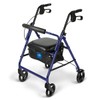 Medline Aluminum Rollator Walker with Seat, Blue, 250 lb. Weight