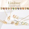 Linawe Orange Moissanite Imitation Diamond Crystal Gold Interlocking Circle Necklace