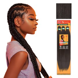 Sensationnel Xpression prestretched braiding hair - 3x xpression 58-inch kanekalon flame retardant smooth yaki braid - 3x x-pression 58 inch (3 pack, 2 DARKBROWN)