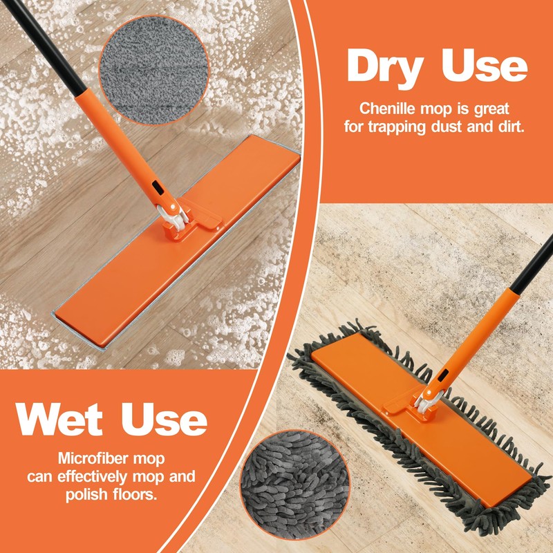 JEHONN Dust Mop for Hardwood Floors, Broom Duster with Unique