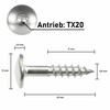SCREW REBEL Trespo Facade Screws 4.8 x 25 TX20 Natural