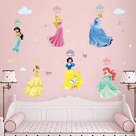 Runtoo Princess Wall Decals for Girls Kids Room Wall Stickers Baby Nursery Bedroom Wall Décor