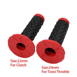 POLARBEAR Motorcycle Grips 7/8" Dirt Bike Grips Pillow Top Anti-Slip Advanced Rubber Grips for CR CRF (Red)