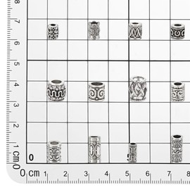 PH PandaHall 120 abalorio espaciadoras de plata para hacer joyas, 12 estilos de abalorio espaciadoras tibetanas de plata antigua, abalorio de columna espaciadoras para manualidades, abalorio sueltas