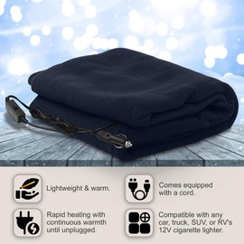 AJP Heated Car Blanket, Ensure Warmth by Electric Blanket Car, Heating Throw Blanket is Winter Essentials Accessories for Your Car