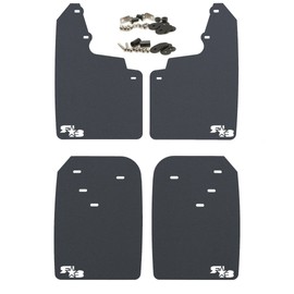 Rokblokz Mud Flaps for Toyota Tacoma - Fits 2016-2023 Model Years - Multiple Colors Available - Set of 4 - Includes Hardware and Detailed Instructions (Regular, Black with White Logo)