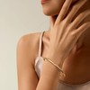 Sanfenly 3mm 14K Gold Bangles for Women Bangle Set Stainless