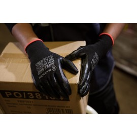 Blackrock Pack of 6 Super Grip Work Gloves, Black Nitrile Gloves, Safety Gloves Men Women, Working Gloves, Roofing Gloves, Warehouse Gloves, Thin Work Gloves, DIY, Gardening, Outdoor - Size 10/XL