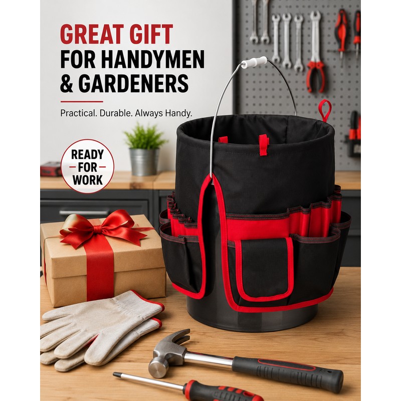 Bucket Tool Organizer for 3.5–5 Gallon Buckets – Heavy-Duty Multi-Pocket