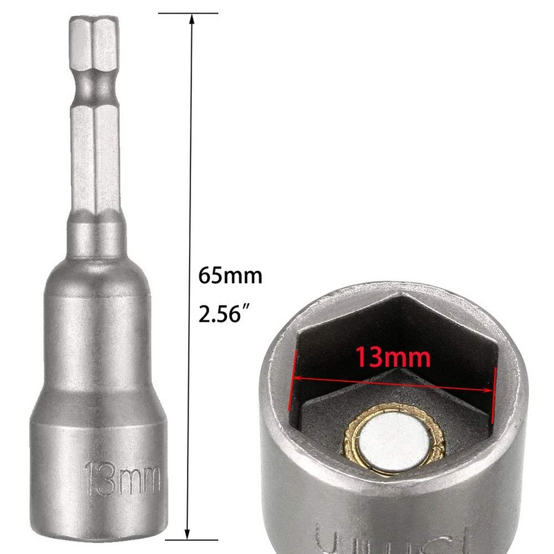 Saipor 5pcs Power Screwdriver Nut Driver Bit Set Sizes 13mm