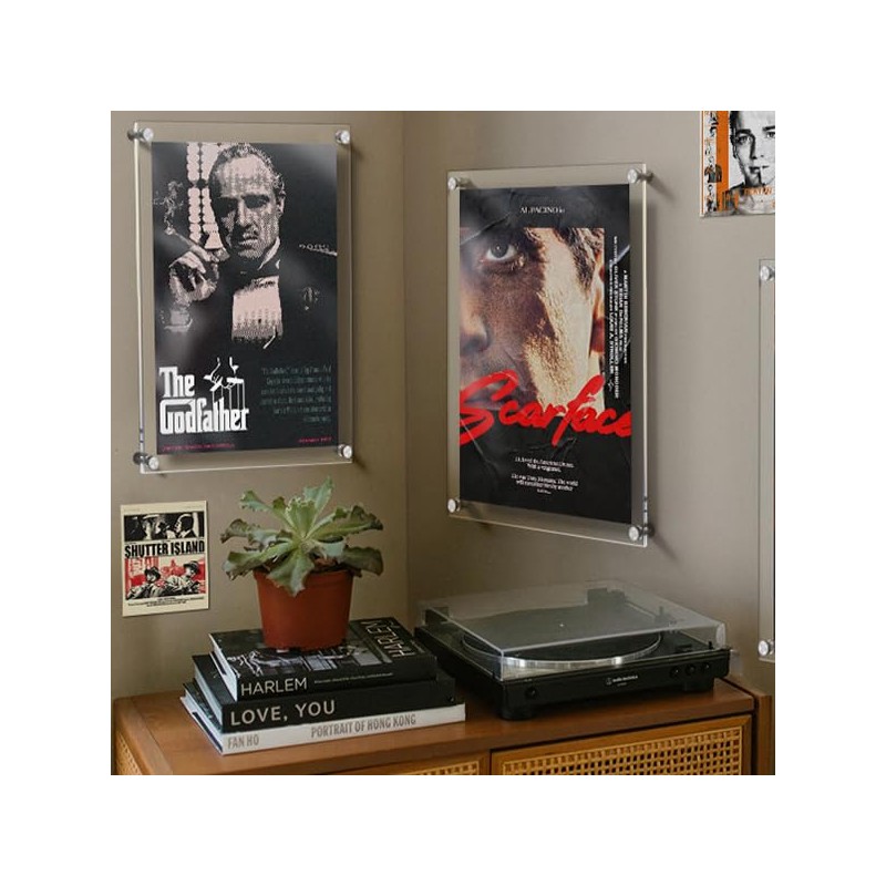 AITEE Large Acrylic Floating Picture Frame 18×24，Clear Photo Frame Wall
