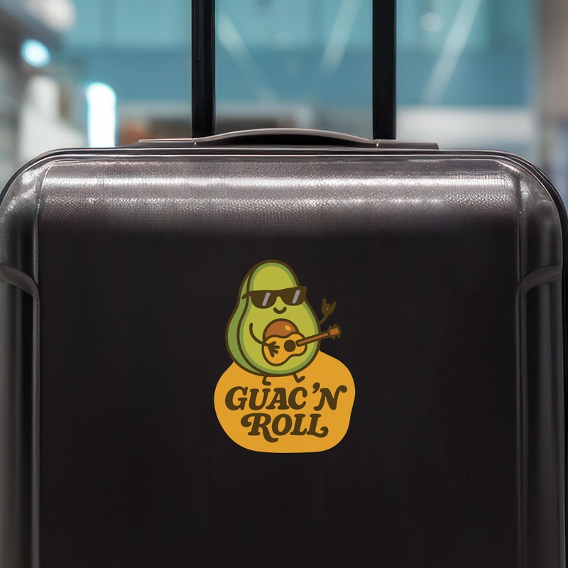 Guac 'N Roll – Funny Avocado Music Pun Sticker –