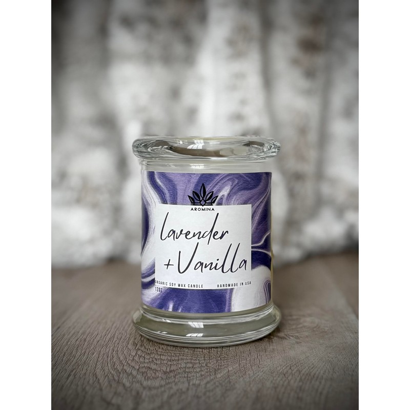 AROMINA Soy Wax Candle (Lavender Vanilla)