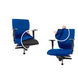 CLEANCHAIR Set of 2 Office Chair Covers for Seat and Backrest (Large, Blue)