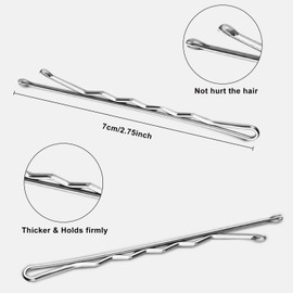Large Silver Bobby Pins for Gray Hair 240PCS 2.75'' Jumbo Bobby Pins Long Gray Hair Pins with Box