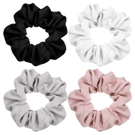 4pcs Pocket Scrunchies Hair Ties with Hidden Zipper,Hidden Pocket Scrunchie,Stash Scrunchie Zipper Scrunchie for Hide Money,Elastic Hair Ties Ponytail Holder Accessories