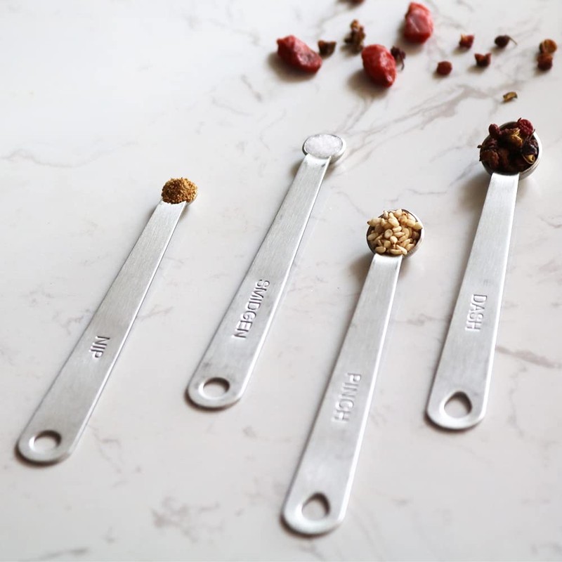 BERYLER 2PCS 1/16 Teaspoon(1/16tsp, Pinch) Single Tiny Measuring Spoon, Small