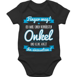 Shirtracer - Body Boy Girl - Sayings - Ich habe einen verrückten Uncle - Baby Toddler Gift, 1 black