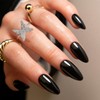 ElegaGel 30Pcs Press on Nails Chrome Black Almond - Medium