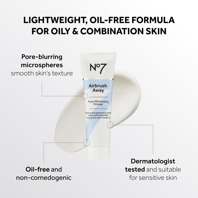 No7 Airbrush Away Pore Minimizing Facial Primer - Lightweight, Matte