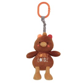 Baby Starters Magic Years Thanksgiving Turkey Chime Toy with Pull and Jiggle Vibration Feature and Travel Hook, Brown Gobble Gobble, 9 inch