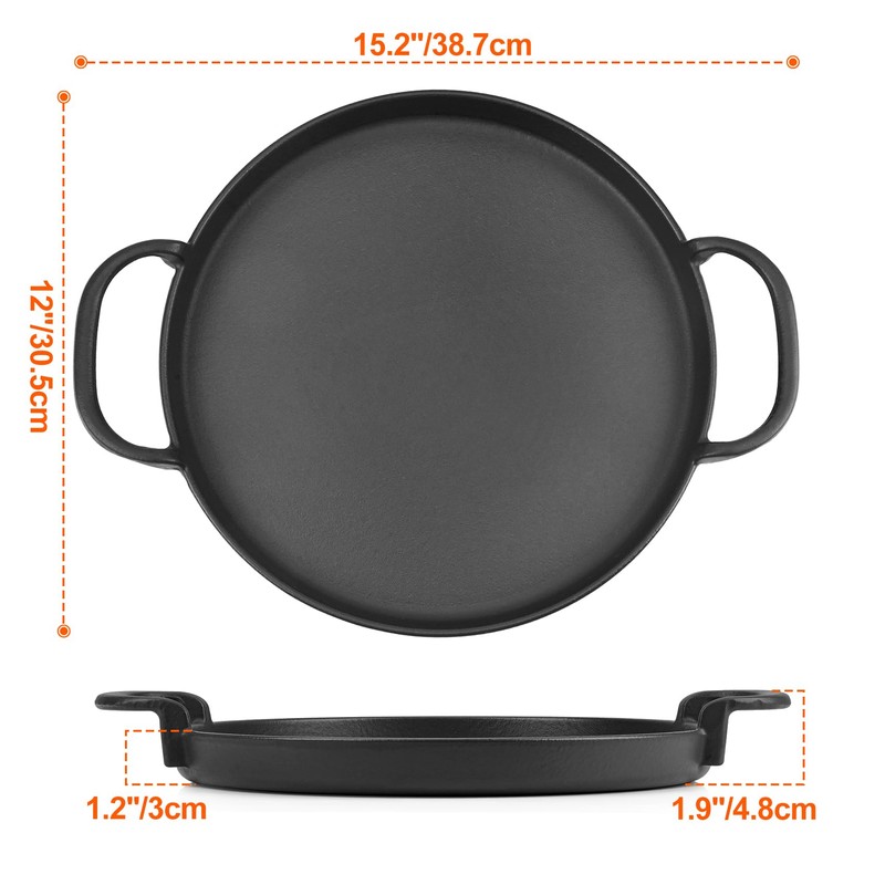 onlyfire Cast Iron Griddle with Handles for Weber Gourmet BBQ