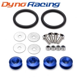 Aluminum Universal CNC Billet Quick Release Fasteners Kit Compatible with Car Bumper Trunk Fender Hatch (Blue)