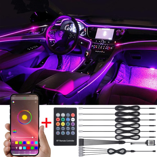 TABEN Car Neon Light Strips, Set of 4 with 64