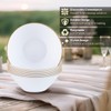 Dining Collection Party Plastic Bowls – White with Gold Rim
