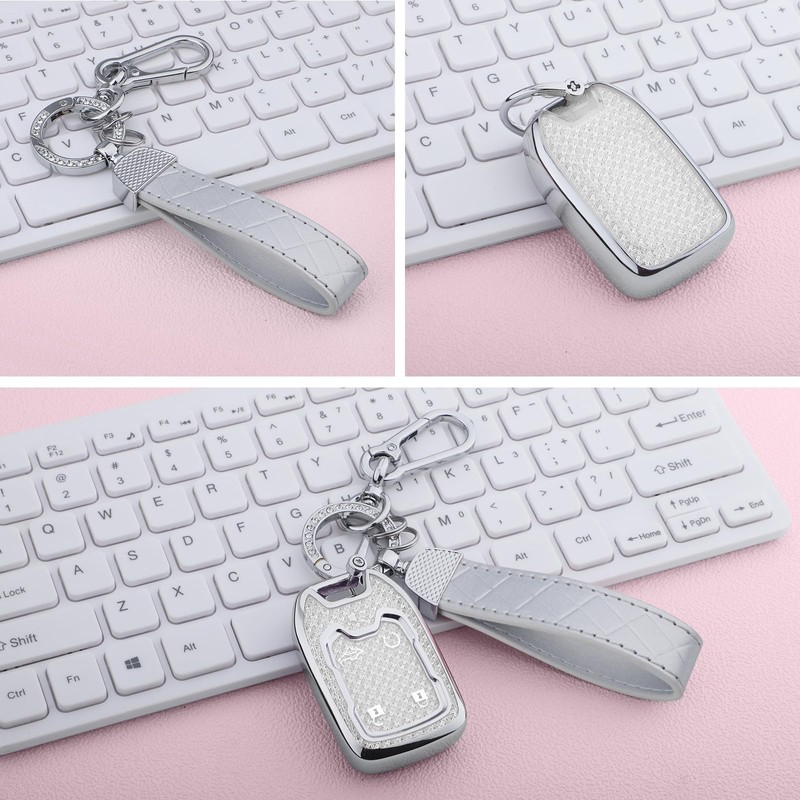Seedwee for Chevy 5 Button key fob cover, Soft TPU