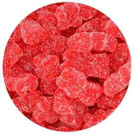 Red Gummy Bears Sugared, 2.2 Pound Bag, Red Candy Cherry Flavored, The Hampton Popcorn & Candy Company