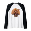 Punk Rock Poodle Dog with Bandana and Style Raglan Baseball
