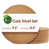 6 Pack Extra Large Cork Trivet, 9.5 Inch High-Density Thick