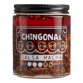 CHiNGONAs Salsa Macha - Gourmet Mexican Oil-based Chili Crunch Sauce, Vegan and Gluten-Free, Crunchy Chili Oil, 6 oz